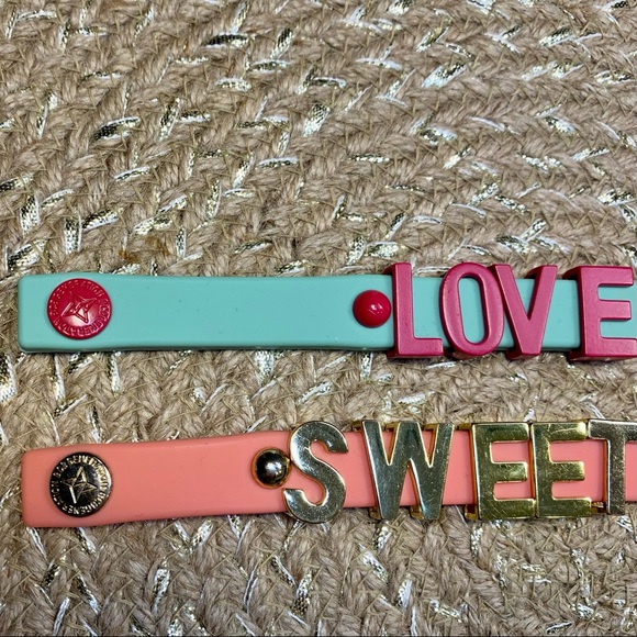 CLOSET SALE BCBG Affirmations slide letter bracelet set: LOVE, SWEET - Picture 2 of 4